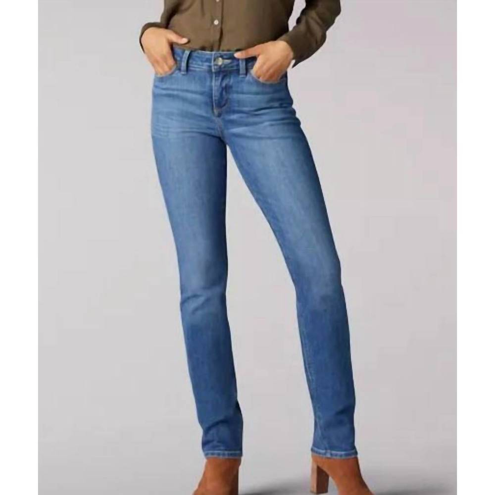 NEW LEE JEANS women's secretly shapes serene regular fit straight leg jeans in l